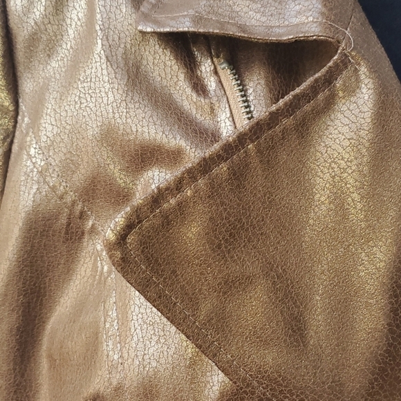 Bisou Bisou Jacket Size XL Coper Brown Biker Bomber Moto - Picture 2 of 14